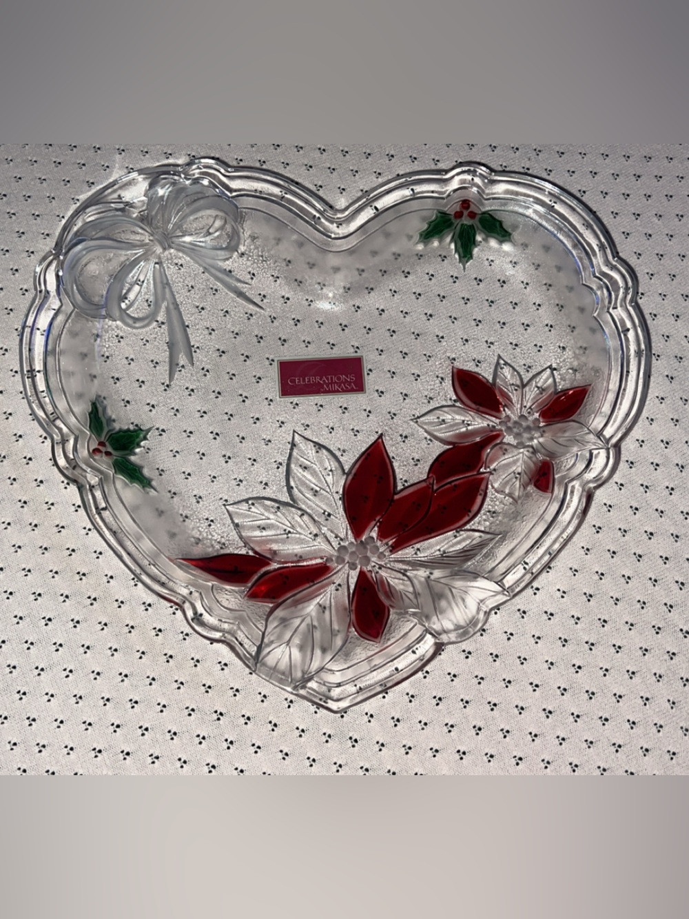 Celebrations by Mikasa Holiday Serving Platter with Red Poinsettia